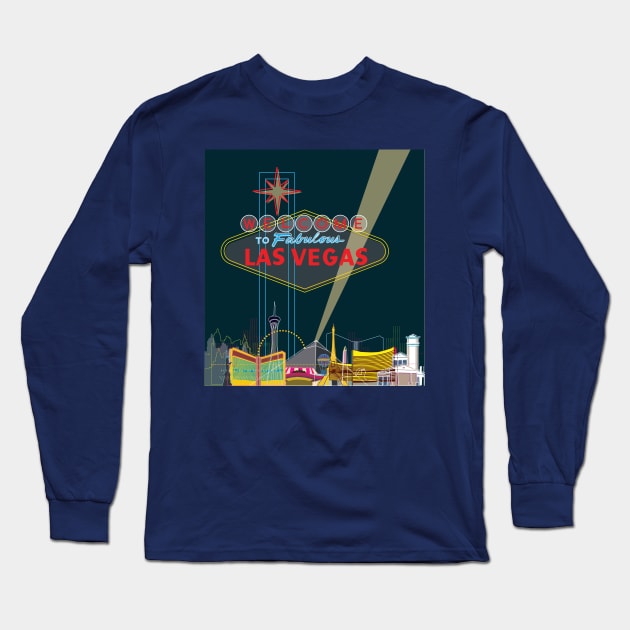 Las Vegas Long Sleeve T-Shirt by Sauher